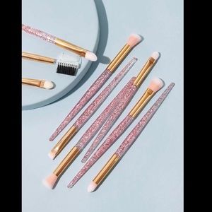 9 Piece Makeup Brush Set- Glitter & High Quality